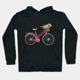 Beautiful woman bicycle with flowers Hoodie